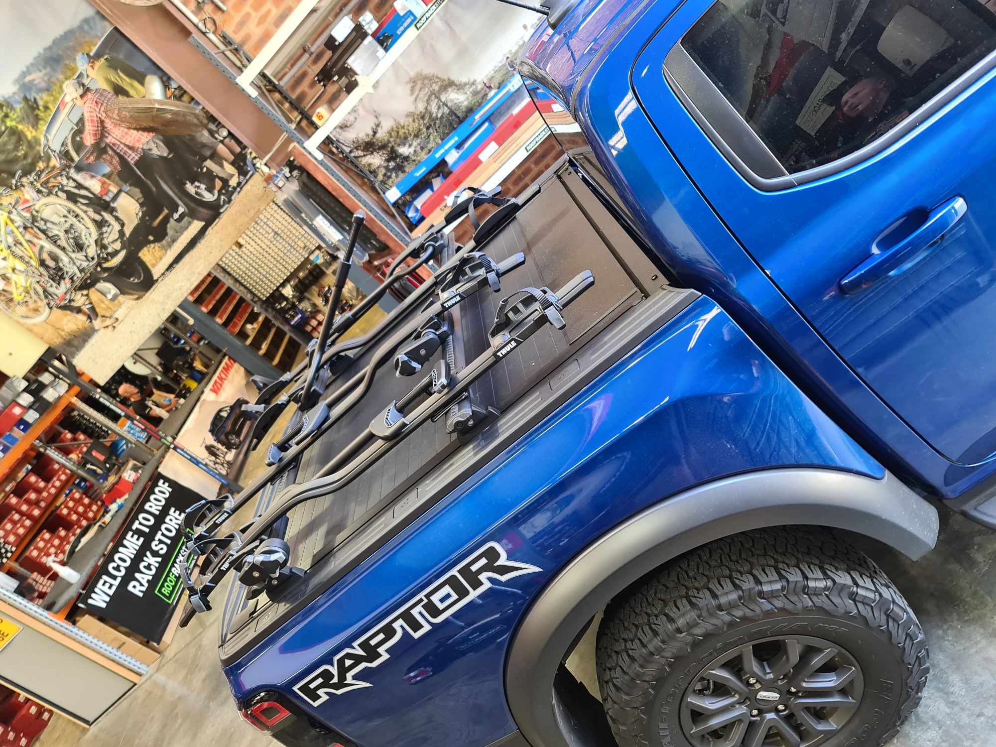 Ford Ranger Raptor fitted with 4 x Thule 598 Prorides