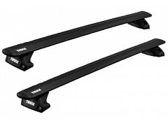 Thule WingBar Evo Black Roof Rack For Audi A4 Avant Wagon  5 Door Avant Wagon with Solid Roof Rails 2008 to 2015