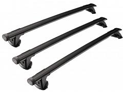 Yakima Through Bars Black  3 Bar System Roof Rack For Mercedes Benz Sprinter Van  Van   SWB Low Roof with Fixed Points 2006 Onward