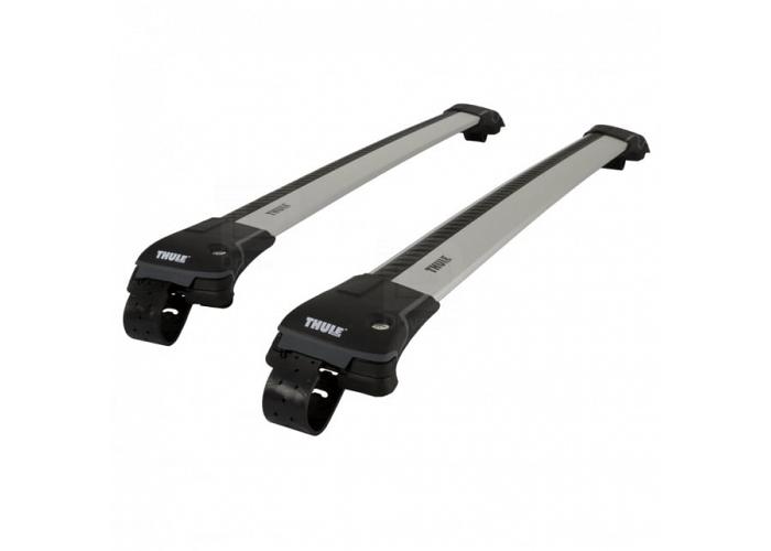 Thule WingBar Edge Silver Roof Rack For Renault Laguna  5 Door Wagon with Roof Rails 2001 to 2002