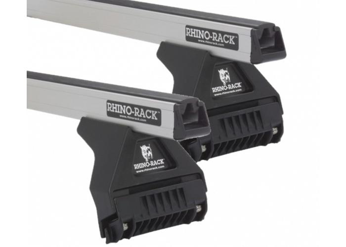 Rhino-Rack JA0990  Heavy Duty Bars Silver RL110 2 Bar System Roof Rack For Ford Transit  Low Roof SWB Van 2000 to 2013