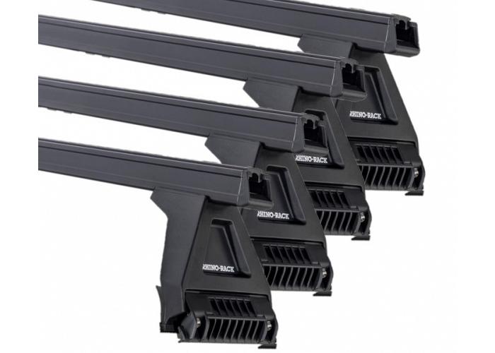 Rhino-Rack JA0980  Heavy Duty Bars Black RL150 4 Bar System Roof Rack For Ford Transit  Mid Roof MWB  LWB Van 2000 to 2013