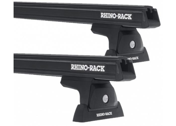 Rhino-Rack JA6233  Heavy Duty Bars Black RLT600 Roof Rack For Toyota Hilux  4 Door Double Cab 2011 to 2015