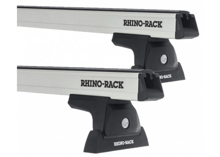 Rhino-Rack JA6238  Heavy Duty Bars Silver RLT600 Roof Rack For Toyota Hilux  4 Door Double Cab 2011 to 2015