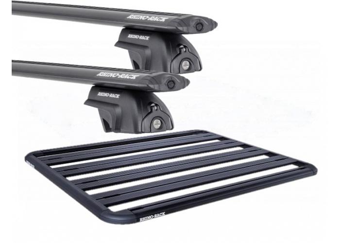 Rhino-Rack Pioneer Platform 1478mm x 1184mm Universal with Bars SX Roof Rack For Mitsubishi Outlander  5 Door Wagon with Solid Roof Rails ZJ  2013 to 2021