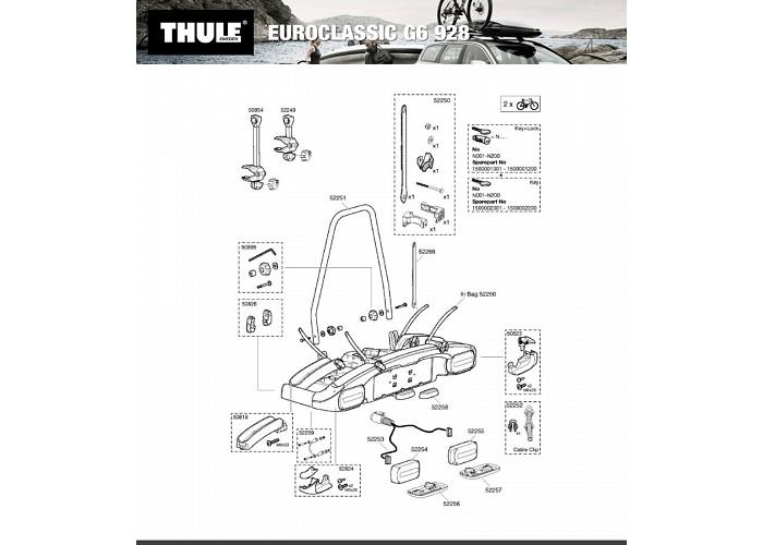 Thule EuroClassic 928 AU G6 Tow ball 2 Bike Carrier