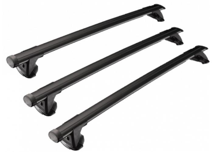 Yakima Through Bars Black  3 Bar System Roof Rack For Toyota Prado  150 Series with Fixed Points 2009 Onward